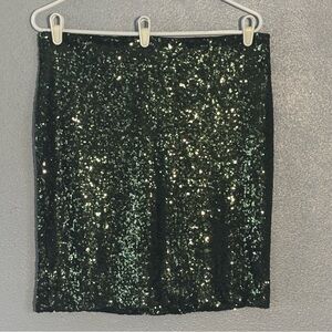 Charlotte Russe Blue Green Sequin Skirt Womens Size L